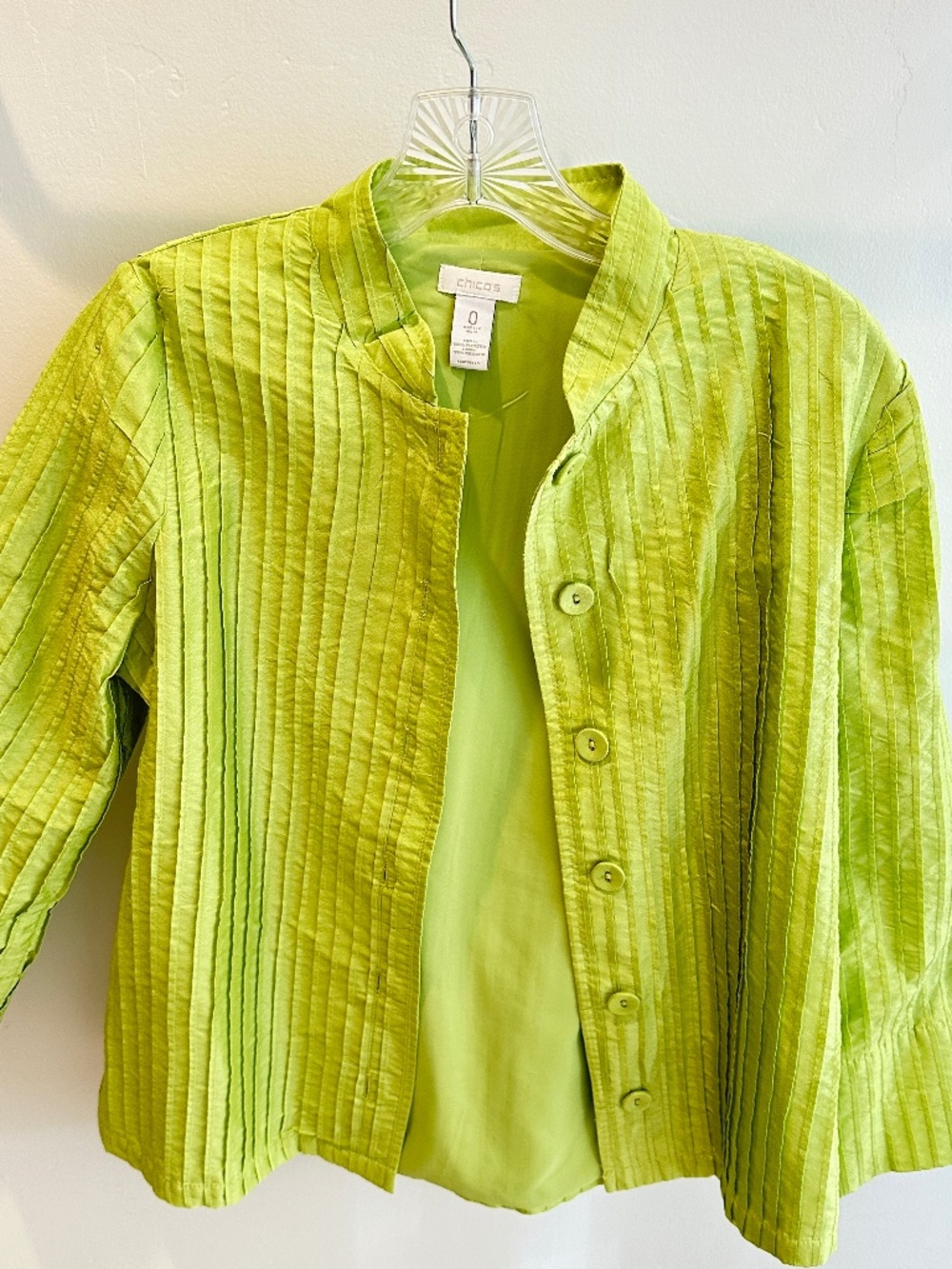 Chicos Light Weight Shell Jacket Size 0 Green